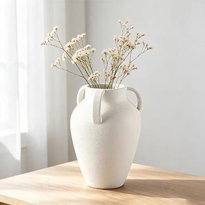White Handled Ceramic Vase, 7.48 In X . In 9.45 In - product image 4