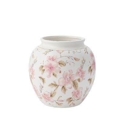 8 In Pink Floral Round Ceramic Vase(Pink)