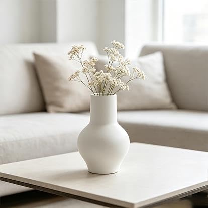 Brown Ceramic Vase, 10 Inch(White) - product image 3