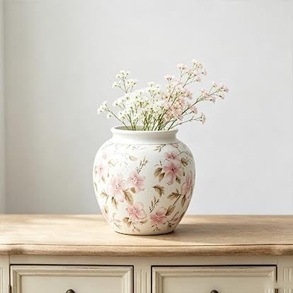 8 In Pink Floral Round Ceramic Vase(Pink) - product image 7