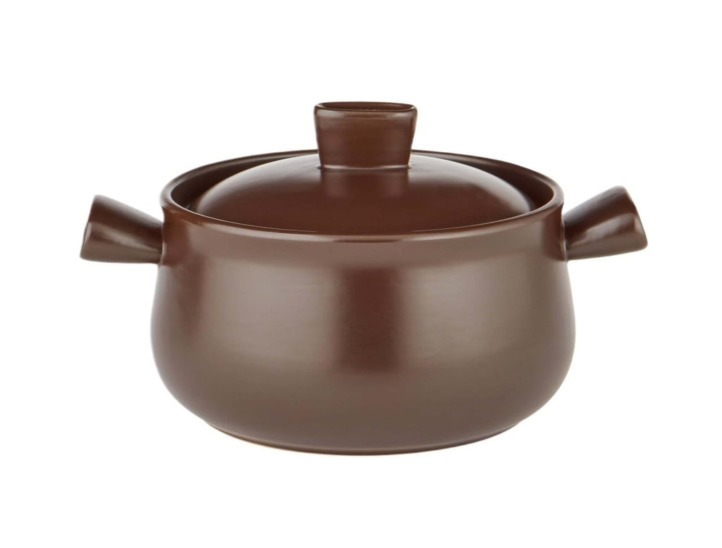 2.5L Natural Pottery Cooking Pot With Tight Lid, Even Heat Retention Ceramic Stew For Stovetop Oven Braised Soup One-Pot Meal