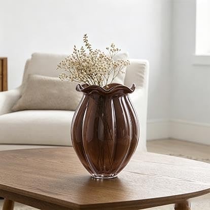 9" Brown Milky Glass Vase - product image 7