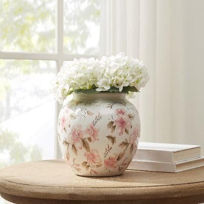 8 In Pink Floral Round Ceramic Vase(Pink) - product image 2