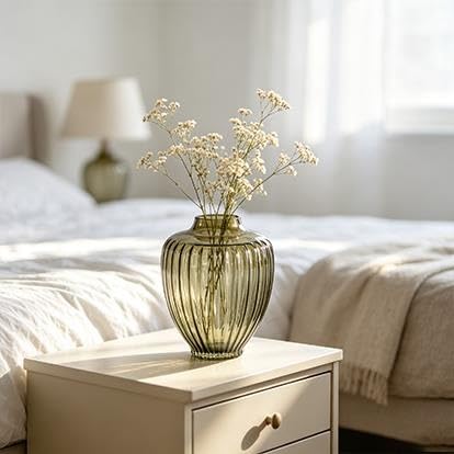 Green Glass Vase, 7.5" L X 9.65" H - product image 5