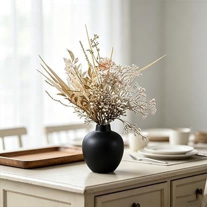 13.3-inch Fall Leaves In Black Ceramic Vase – Autumn Accent For Your Tabletop - product image 4