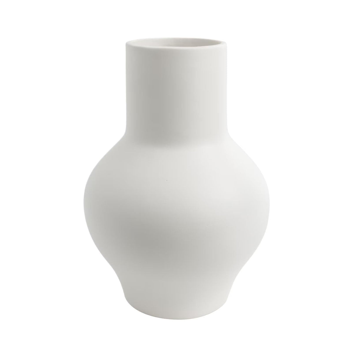 Brown Ceramic Vase, 10 Inch(White)