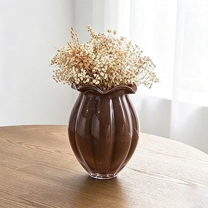 9" Brown Milky Glass Vase - product image 6