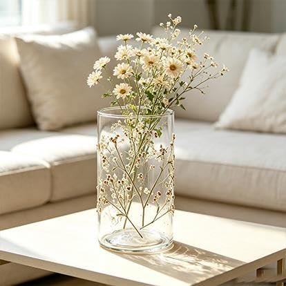 Decorative Dried Floral Glass Vase, 7.75 In - product image 3
