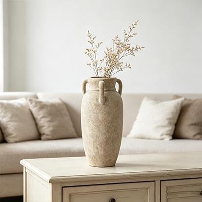 12 In Taupe Handled Ceramic Vase - product image 6