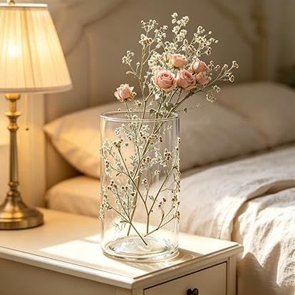 Decorative Dried Floral Glass Vase, 7.75 In - product image 4