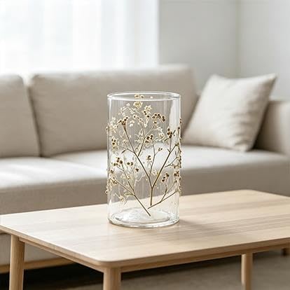 Decorative Dried Floral Glass Vase, 7.75 In - product image 2