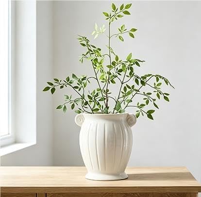 8" White Planter Ceramic Scroll Vase - product image 7