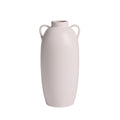 Stoneware Vase With Handles, Cream/White, 15 In