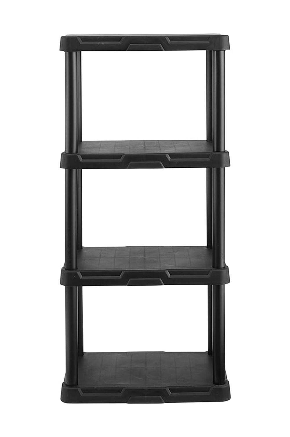 4-Tier Black Plastic Storage Shelf, 22"W X 14"D 47"H, 200 Lbs Total Load Capacity (50 Per Shelf), Tool-Free Assembly, Multipurpose Organizer For Bedroom, Bathroom, Garage & Kids Room