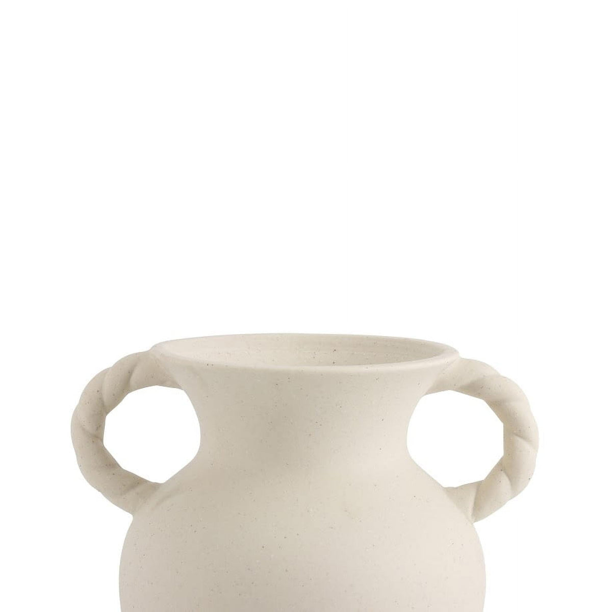 Off-White Ceramic Tabletop Vase With Knotted Design Handle, 10.87" Tall - product image 2