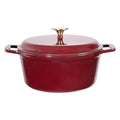4.75 Quart Enameled Cast Iron Dutch Oven, Merlot Red