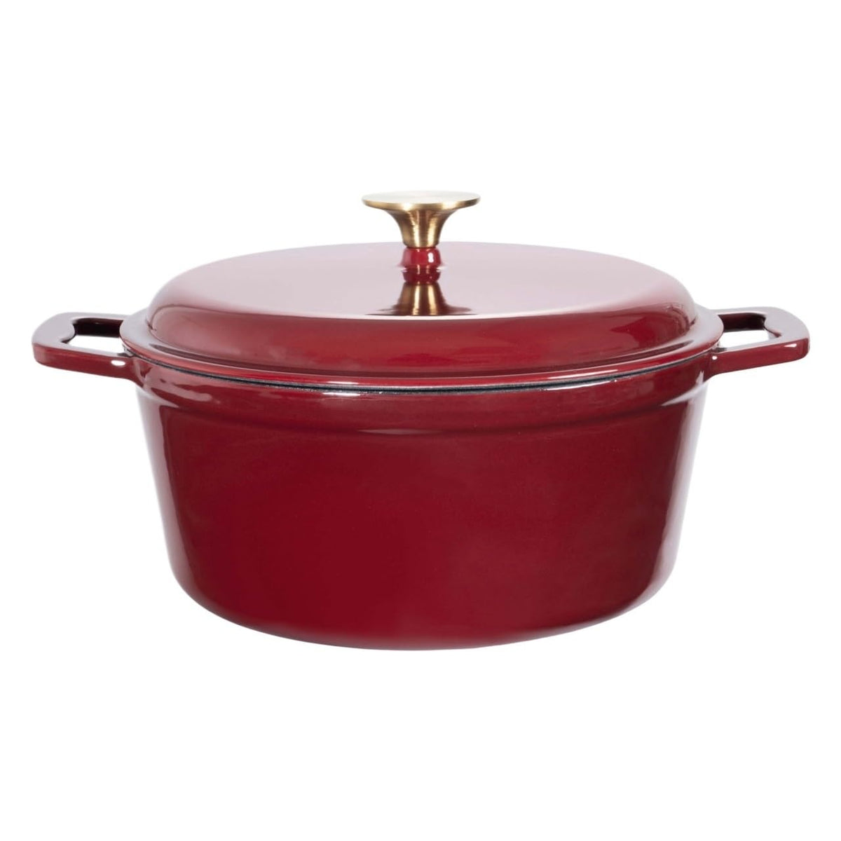 4.75 Quart Enameled Cast Iron Dutch Oven, Merlot Red