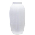 Speckled Ribbed Ceramic Vase, 16 In, White