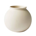 Matte Ceramic Round Vase, Off-White, 6.69 In X 5.9 In