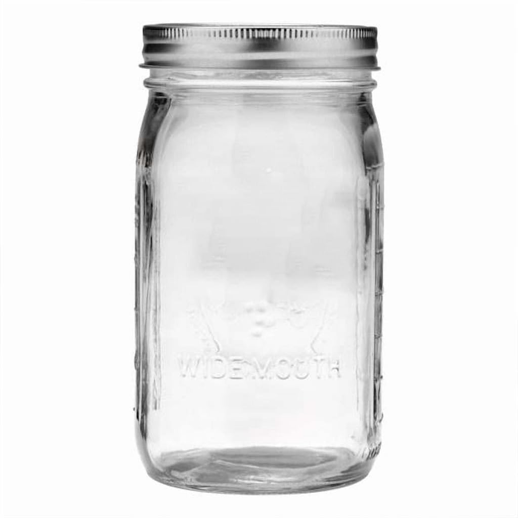 12 Count 32oz Wide Mouth Quart Ball Mason Jars, BPA-Free Food Grade Glass Canning With SureTight Silver Metal Lids & Bands, Large Storage For , Meal Prep, Crafts & Gift Packaging product image