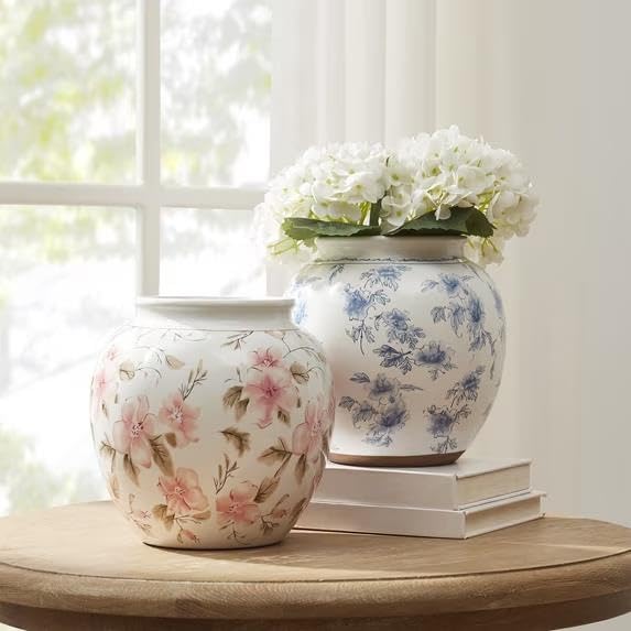 8 In Pink Floral Round Ceramic Vase(Pink) - product image 4