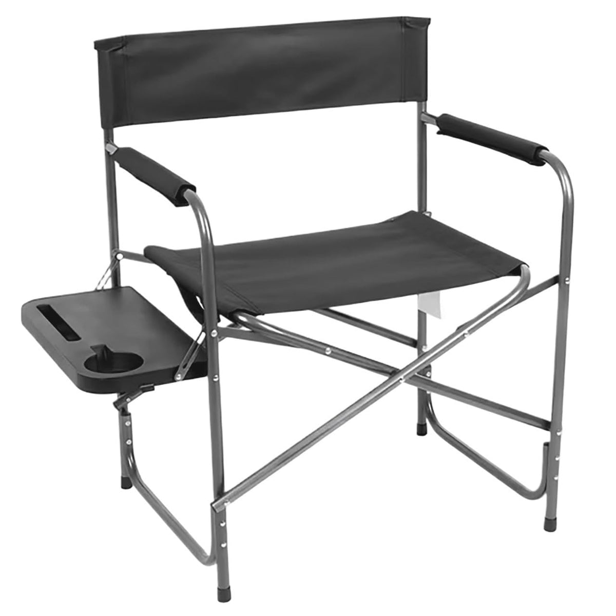 Folding Outdoor Director Chair With Foldable Side Table And Cup Holder, Rust Proof Steel Frame Heavy Duty Portable Camping Tailgating , 300 LBS Weight Capacity
