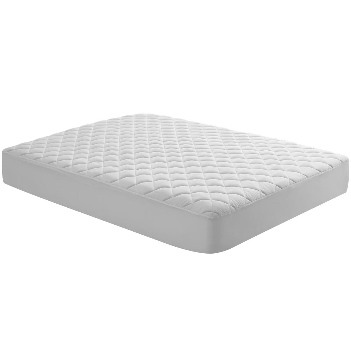 Size 60"×80" Quilted Fitted Waterproof Mattress Pad Cover, 100% Liquid-Proof Noiseless Microfiber Protector, Deep Pocket Fits 8"-21" Mattresses, Washable Diamond Stitch Soft White Bed
