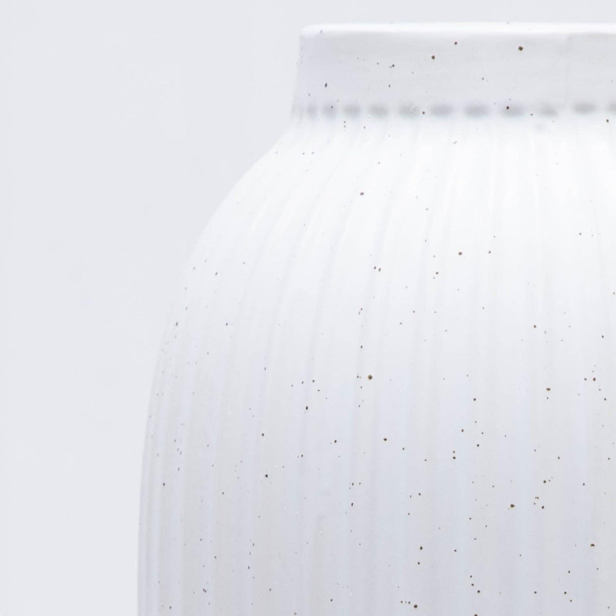 Speckled Ribbed Ceramic Vase, 16 In, White - product image 2