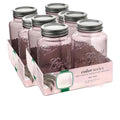 (2 Pack) Vintage Rose Tinted 32oz Regular Mouth Quart Glass Canning Jars With Lids & Metal Bands, 4 Count Large Airtight Preserving Containers For , Storage, Drinks & Rustic Decor