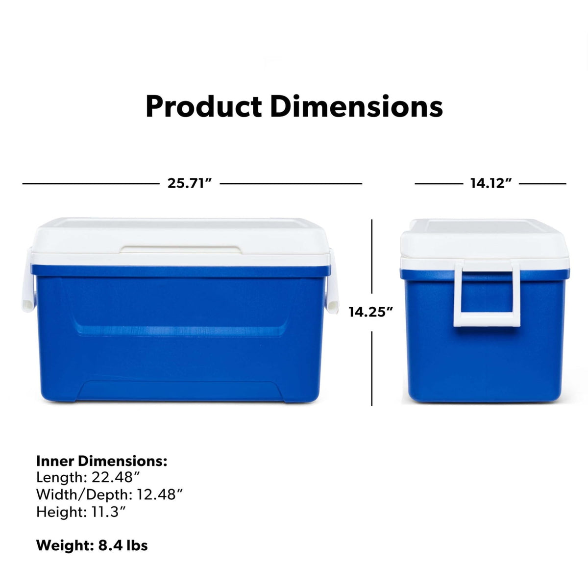48QT Hard Sided Insulated Ice Chest Cooler Box, 45L Large Capacity Long Time Cold Retention Cooling With Stain & Odor Resistant Liner For Camping Beach Picnic Tailgating Family Outdoor Party product image