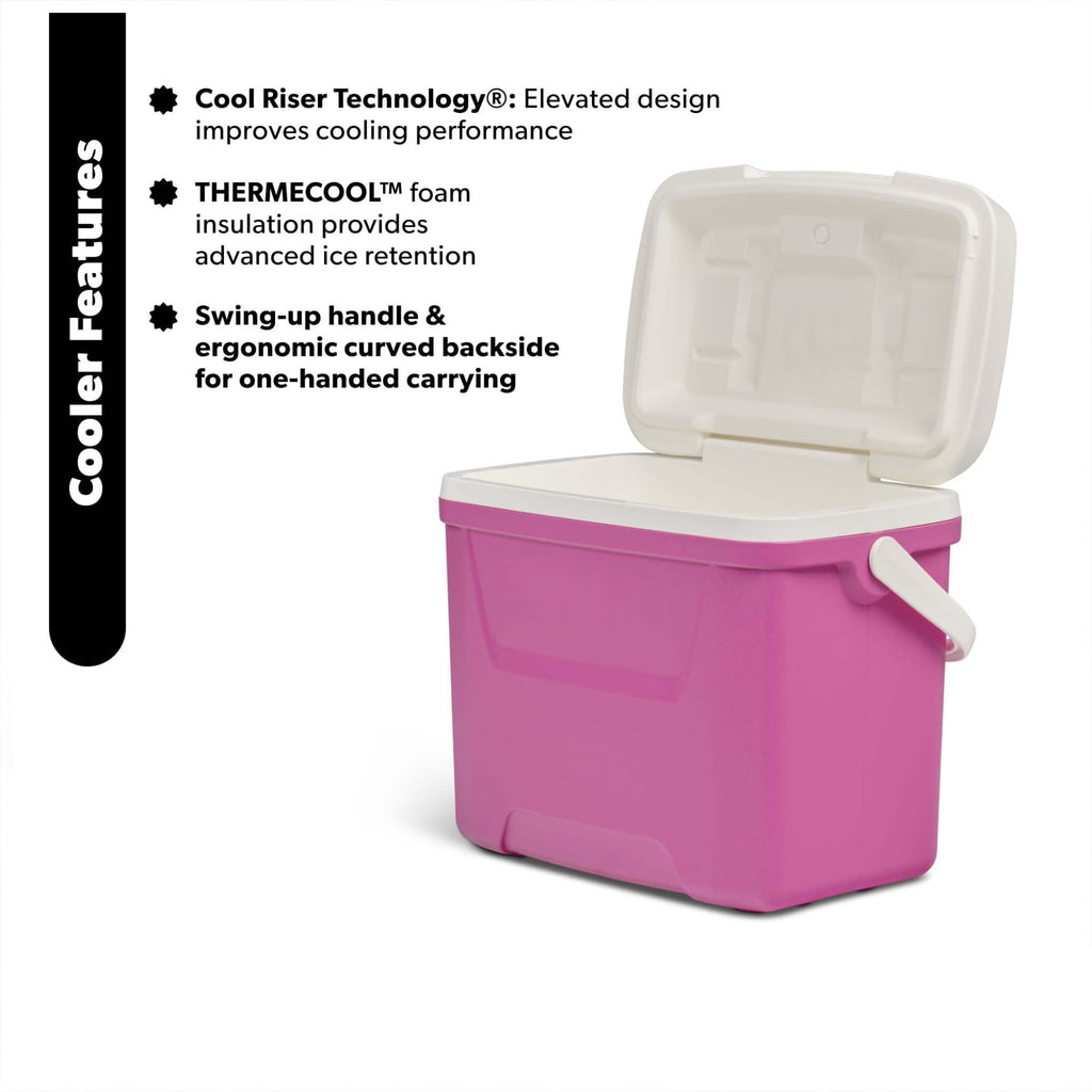 28QT Hard Sided Portable Insulated Ice Chest Cooler Box, 26L Ergonomic Curved Back Thermal Cooling With Eco Foam Insulation For Camping Sports Day Trips Outdoor Travel product image