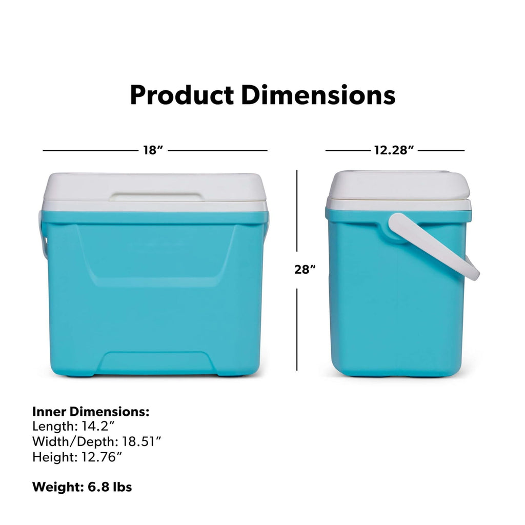28QT Hard Sided Portable Insulated Ice Chest Cooler Box, 26L Large Capacity Thermal Cooling With Body-Fitting Curved Back For Outdoor Camping Picnic Beach Day Trips product image