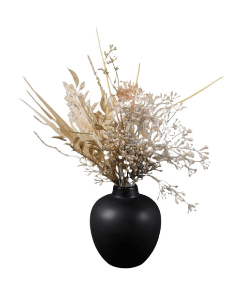 13.3-inch Fall Leaves In Black Ceramic Vase – Autumn Accent For Your Tabletop