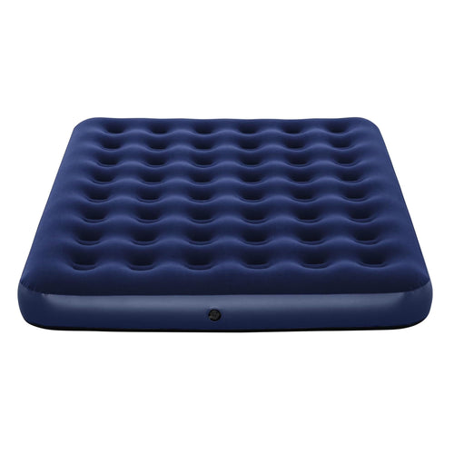10 Inch Queen Inflatable Air Mattress, Flocked Coil Beam Blow Up Bed, Holds 661lbs, No Pump Included For Indoor Outdoor