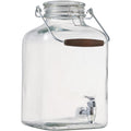 2 Gallon Glass Beverage Dispenser with Clamp Lid, Steel Handle & Spigot