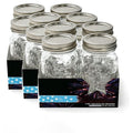 (3 Pack) Limited Edition Americana Pint Glass Canning Jars, 16oz Regular Mouth Storage With Lids & Bands, Star Embossed Collectible Preserving Containers, 4 Per Set