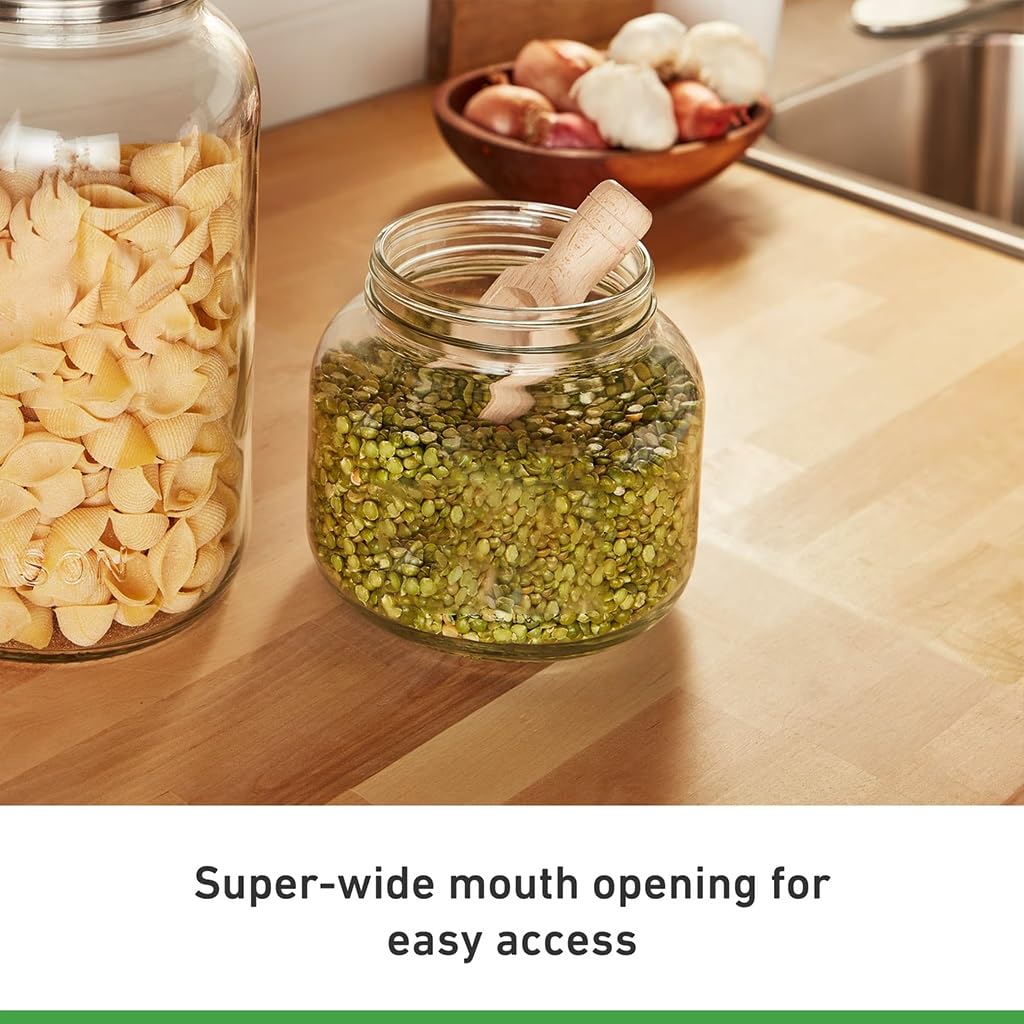 2 Pack Ball Half Gallon Decorative Glass Storage Jars, Single Jar Per , Airtight Stainless Steel Lids, BPA-Free Clear Wide Mouth Canisters For Pantry Dry Goods, Bathroom & Craft Organization product image