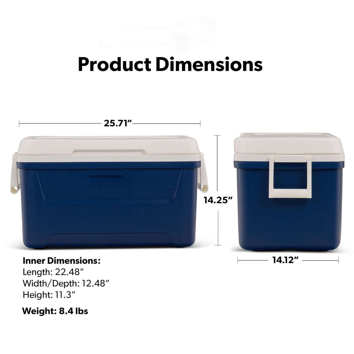 48QT Hard Sided Insulated Ice Chest Cooler Box, 45L Large Capacity Long Lasting Cooling Thermal With Stain Resistant Liner For Camping Beach Picnic Tailgating Family Outdoor Gatherings product image