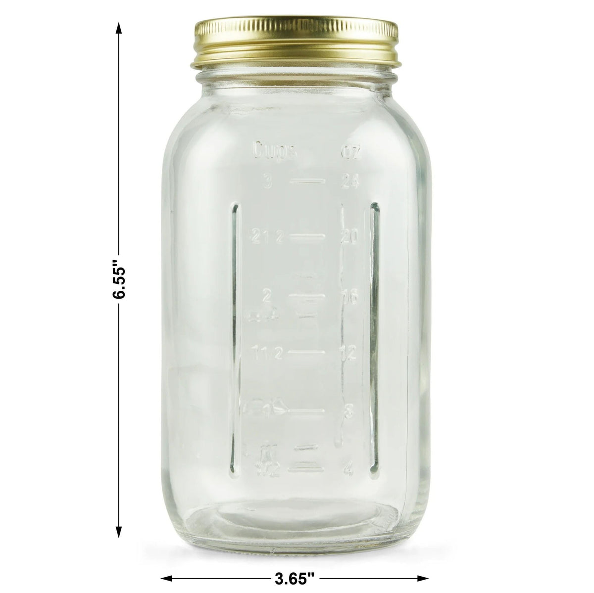 (2 Pack) 32oz Regular Mouth Quart Glass Canning Jars With Gold Lids & Screw Bands, 12 Count Large Airtight Storage Containers For , Fermenting & DIY Decor product image