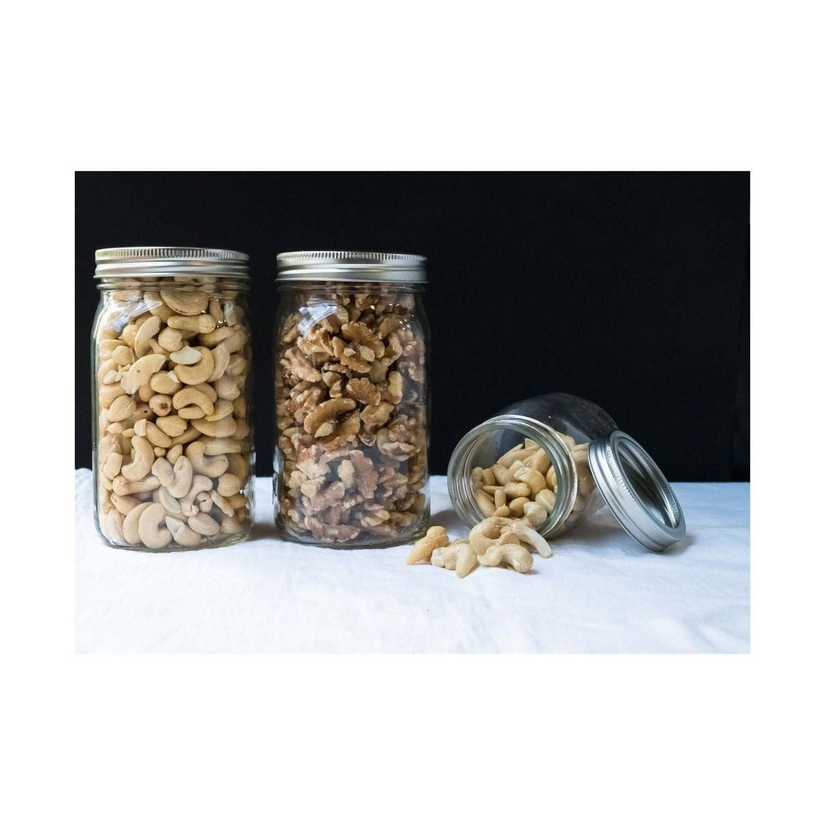 (2 Pack) 16 Oz Regular Mouth Glass Canning Jars With Lids & Bands, 24 Count Total, BPA-Free Airtight Clear For Food Preserving, Storage, Snacks, Crafts & Daily Use product image