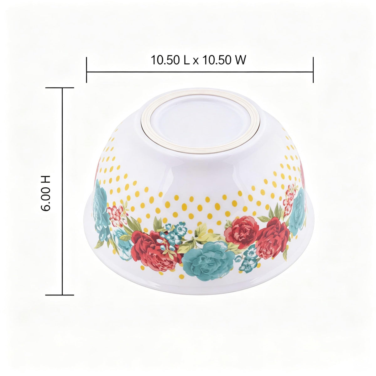 Spring Bouquet 10-Piece Melamine Mixing Bowl Set, 5 Nesting Prep Bowls With Snap-On Lids, BPA-Free Serving Storage product image