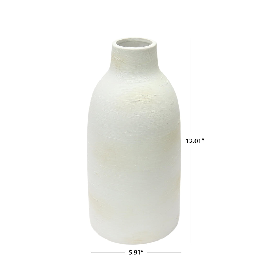Brushed Wash Ceramic Vase, 12 In, White - product image 3