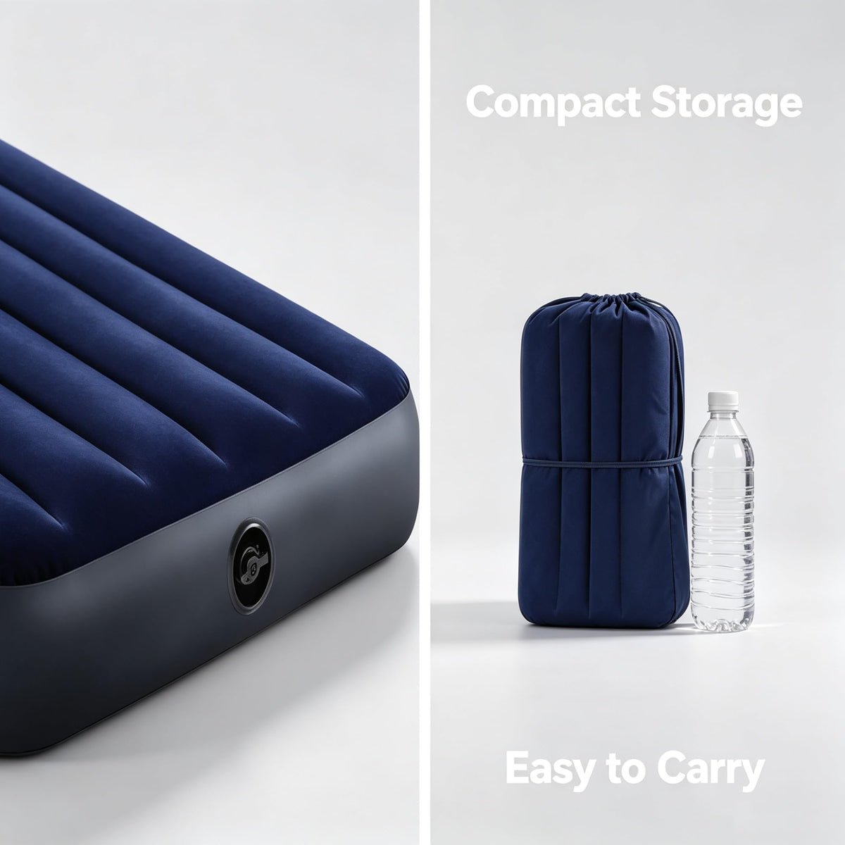10 Inch Twin Inflatable Air Mattress, Polyester Beam Bed With Velvet Flocked Top, Wide 2-in-1 Valve, Pump Not Included, Foldable Portable For Indoor Guest Room Camping Travel product image
