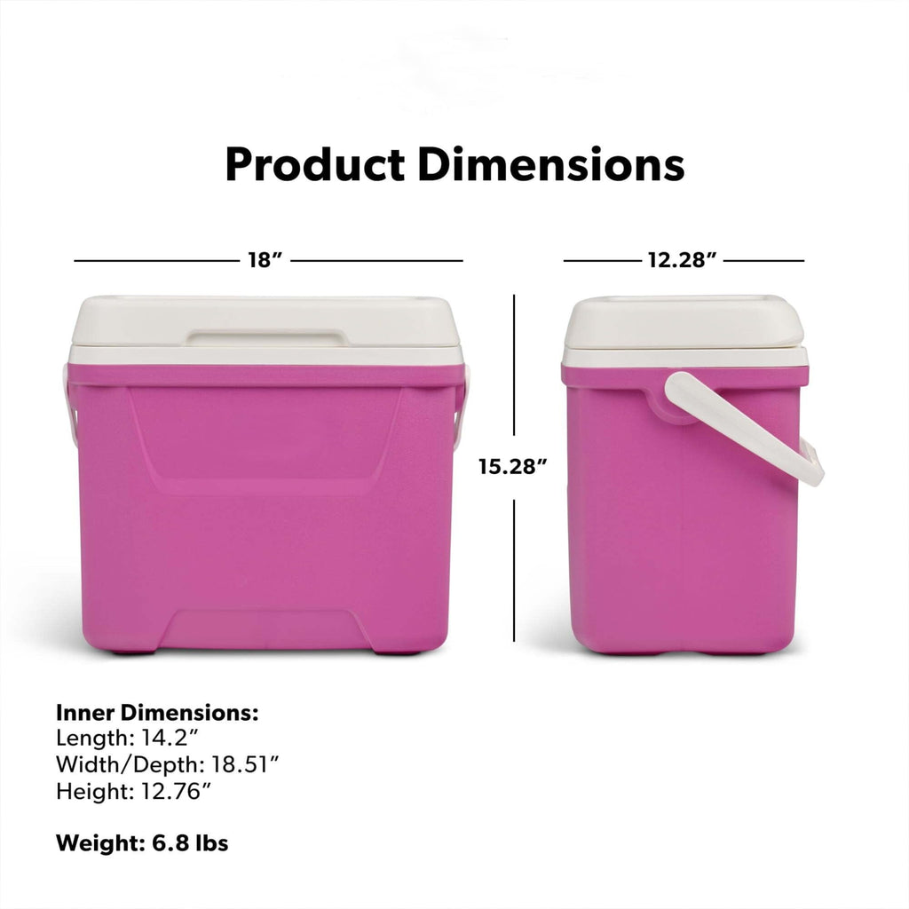 28QT Hard Sided Portable Insulated Ice Chest Cooler Box, 26L Ergonomic Curved Back Thermal Cooling With Eco Foam Insulation For Camping Sports Day Trips Outdoor Travel product image