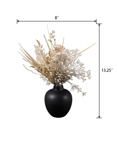 13.3-inch Fall Leaves In Black Ceramic Vase – Autumn Accent For Your Tabletop - product image 2