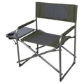 Green Oversized Folding Director Chair With Foldable Side Table, Heavy-Duty Portable Outdoor Camping With 23 Inches Extra Wide Seat