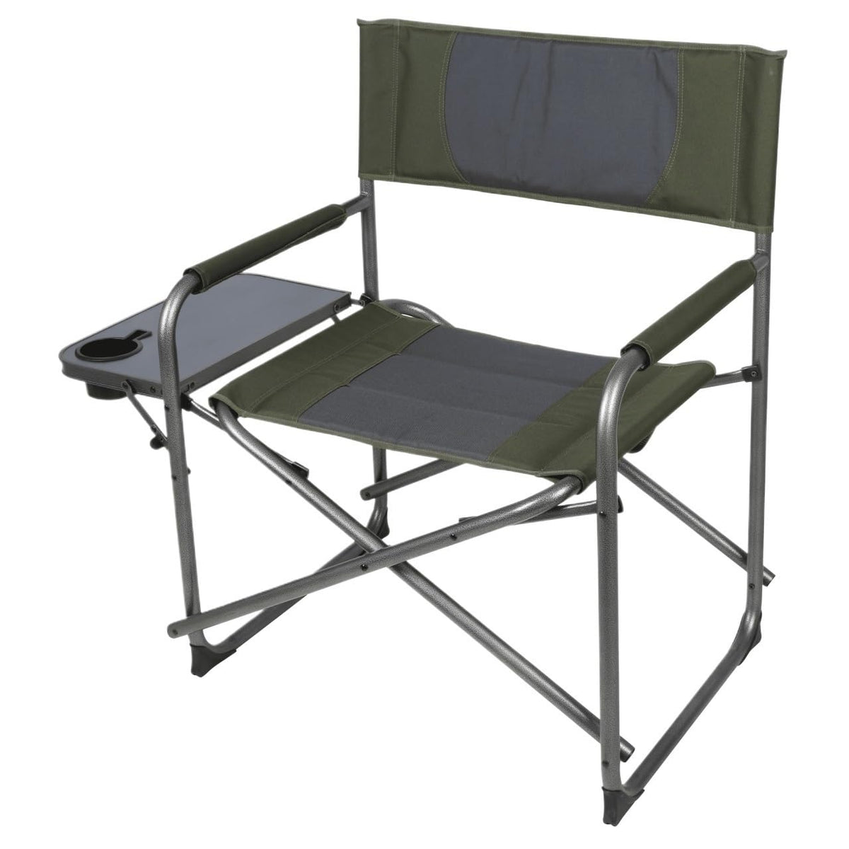 Green Oversized Folding Director Chair With Foldable Side Table, Heavy-Duty Portable Outdoor Camping With 23 Inches Extra Wide Seat