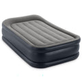 Twin Size 16.5 Inch Raised Inflatable Air Mattress With Built-in Electric Pump & Integrated Pillow,300 LBS Weight Capacity, Portable Carry Bag For Indoor Outdoor Guest Camping Use