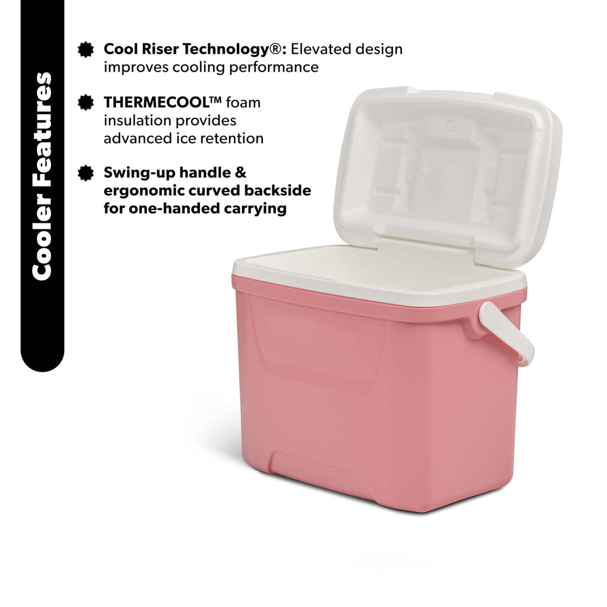 28QT Hard Sided Portable Insulated Ice Chest Cooler Box, 26L Ergonomic Curved Back Eco Foam Thermal Cooling For Camping Sports Day Trips Outdoor Road Travel product image