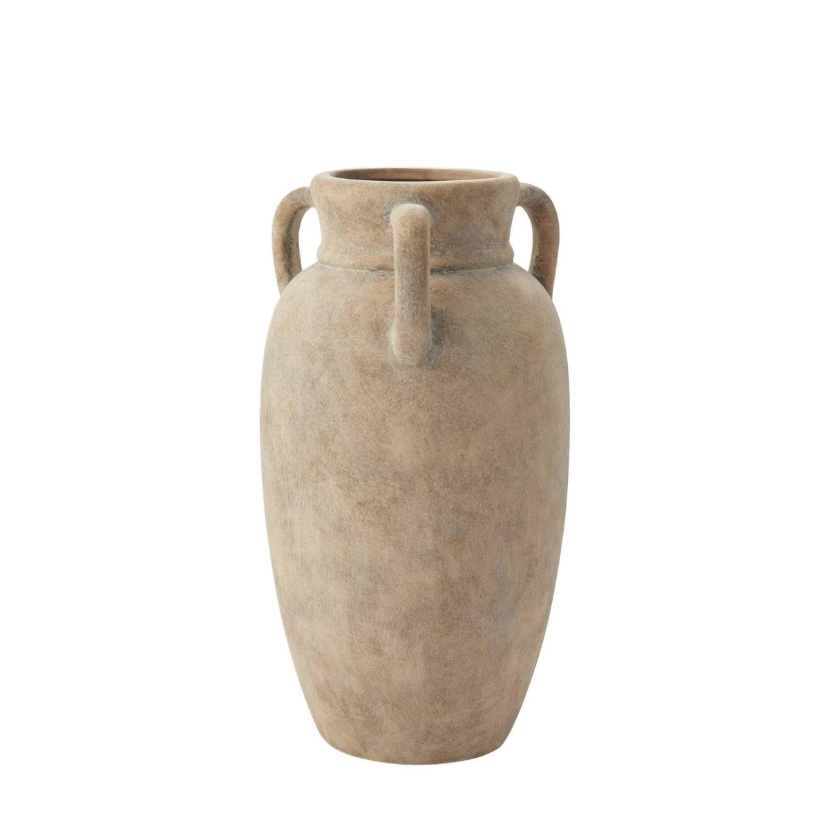 12 In Taupe Handled Ceramic Vase